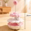 Pet cat turntable toy flower design with pompom spring interactive kitten toy height 26cm - Flower Tumbler / Pink