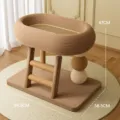 Cat Scratching Post Cat Bed Woven Sisal Multifunctional Small Size Brown Variant - Double Layer Linen Style Natural Color