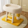 Compact plush cat tree climbing frame with sisal scratching posts and cozy bed for small cats. - Minimalist Double Layer White Style White