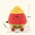 Cute Watermelon Plush Dog Toy Stuffed Animal with Cute Hat Soft Interactive Red Variant - Red Watermelon with Hat Style