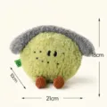 Cute green lemon fruit plush dog toy with floppy ears, interactive pet chew toy for puppy. - Green Lemon Style