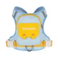 Cute blue plaid pet dog harness with mini yellow backpack pouch for small dogs and cats. - L / Backpack Harness - Blue (Without Leash)
