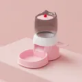 Distributeur automatique de nourriture pour chat et chien, bol rose design oreillettes. - Rose