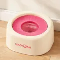 Pet floating water bowl, anti-wet mouth dog cat drinking bowl in beige and pink variant. - Water Bowls / Beige