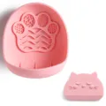 Ciotola per animali in silicone rosa con simpatico design a zampa e raschietto per una facile alimentazione. - Ciotola per Gatti Vassoio da Leccare / Rosa