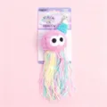 Plush cat toy hanging interactive teaser with colorful yarn tentacles for cute kittens pets. - Yarn Ball Cat Toys / Pink