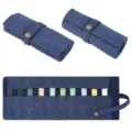 Canvas rolzak voor 10 horlogebandjes, actieve draagbare reisorganizer voor horloges. - 10 Sleuven / Blauw