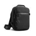 Borsa a tracolla mini nera con motivo a rombi impermeabile nylon outdoor sport petto - Nero Ombra