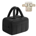 Black travel toiletry bag lightweight cosmetic organizer with handle multi-compartment storage - 36*27*7cm / Black