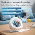 Innovative watch winder and key holder stand with built-in battery and colorful ambient lights. - Set + Key Pendant (Corded Use)