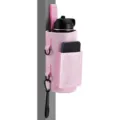 Gym magnetische waterfles tas met telefoonvak en riem voor fitness sportuitrusting - 6 Magneten + Siliconen Gesp / Roze