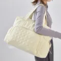 Bolso de viaje de gran capacidad, bolsa de gimnasio hombro separación seco húmedo. - Amarillo vainilla