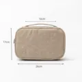 Leather jewelry storage bag portable travel cosmetic organizer box for rings and earrings. - Gray