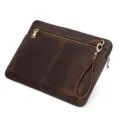 Funda de cuero marrón para MacBook Pro 14 pulgadas, bolso protector vintage con correa de mano. - MacBook 14.2 / Café
