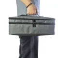 Dubbellaagse reis haardroger opbergtas draagbare grote capaciteit cosmetische gereedschap tasje - 39x14x14cm / Grijs