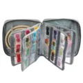 Bolsa organizadora de hilo de bordar de tela Oxford gris con bolsillos y aros. - Gris