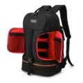 Professional camera backpack with side access, waterproof fabric and multi-layer compartments. - 17" / Red