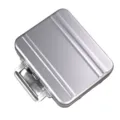 Portable aluminum alloy watch storage box with handle, secure silver watch collection case. - 30*26*7cm / Silver