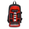 DSLR camera backpack, professional waterproof photography rucksack with dividers. - Red