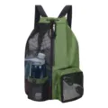 Groene trekkoord rugzak met zwarte gaasvakken, lichte sport fitness zwem strandtas varianten - 20-35L / Groen