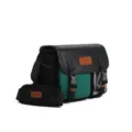 Professional waterproof camera shoulder bag for mirrorless DSLR, black and green variant. - Black