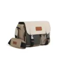 Waterproof camera bag crossbody shoulder case for mirrorless DSLR camera with clear front pocket. - White