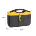 Handbag organizer insert multi-pocket storage bag portable cosmetic makeup bag dark gray - Contrast Yellow