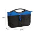 Handbag organizer insert multi-functional large capacity makeup storage bag with pockets - Color-block Blue