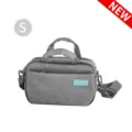 Portable grey DSLR camera shoulder bag S size with top handle and front zipper pocket. - S / Gray