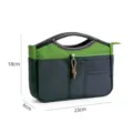 Multi-functional large capacity bag in bag organizer portable makeup storage bag 23x6x18cm - Patchwork Green