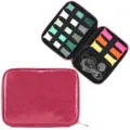Glitter horlogebandje opbergtas en kabelorganizer etui voor op reis detailweergave. - Rood
