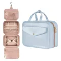 Hengende reistoilettas met meerdere compartimenten, waterdichte make-up organizer. - S / Hemelsblauw