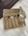 Canvas horlogebandje opbergtas, draagbare reisorganizer voor verschillende horlogebanden. - 5 Sleuven / Khaki