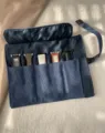 Blauw canvas horlogebandje rolpas tas, 10-slots draagbare reisopberger voor Apple Watch. - 5 Sleuven / Blauw