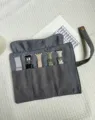 Canvas Horlogebandje Opbergtas Draagbare Reizen Organizer voor Smartwatch Bandjes Rol - 5 Sleuven / Grijs