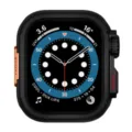 Metalen beschermhoes voor smartwatch sportief ontwerp met robuuste zwarte behuizing - 44mm / Zwart