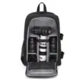 Black DSLR Camera Backpack, waterproof photography rucksack with customizable dividers for gear. - Gray