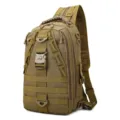 Tactische enkele schouderrugzak voor heren, duurzame outdoor reis wandel sport tas kaki - Verbeterde Khaki