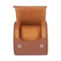 Caja de reloj de cuero PU marrón de ranura única estuche de viaje portátil con forro de terciopelo. - 1-Ranura Tipo Tarjeta / 1-Ranura / Tostado