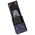 Draagbare PU lederen horloge reisetui enkele slot horloge opbergdoos organizer houder. - Blauw en zwart met 1 horlogevak
