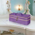 Paarse dubbellaagse reishaarstyling tool opbergtas grote capaciteit handige organizer - 39x14x14cm / Paars