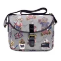 Casual canvas crossbody cameratas met schattig berenpatroon, vintage stijl schoudertas. - M80 taartbeer waterdicht leer