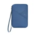 Blauwe RFID blokkerende reisdocumenten organizer paspoorthouder met polsband voor reis. - Klein (Zonder Riem) / Marineblauw
