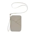 RFID paspoort nek tasje detail, reis organizer tas met draagkoord en polsbandje beige - Groot (Met Riem) / Grijs