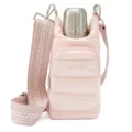 Bolso acolchado rosa para botella de agua con correa y termo para viajes y uso diario. - Rosa