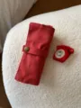 Rode canvas horlogeband opslag tas rol pouch voor apple watch band organizer etui - Rood