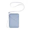 Lichtblauwe reispaspoorthouder multifunctionele documentenorganizer met draagkoord RFID - Groot (Met Riem) / Blauw