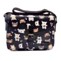 Casual DSLR Camera Schoudertas met Leuke Beren Print Messenger Tas Zwarte Variant - M80 cartoonbeer waterdicht leer