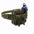Riñonera tactica de camuflaje digital con portabotellas para deportes al aire libre. - Colores del bosque