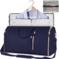 Convertible travel garment bag waterproof weekender duffel bag for suits and dresses. - Dark Blue